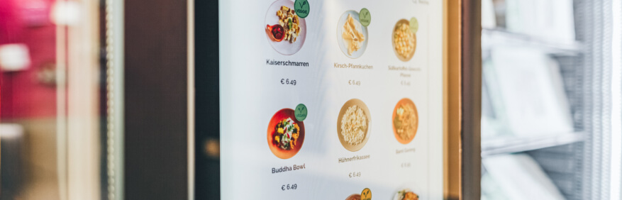 Close up view of a Boost vending machine screen