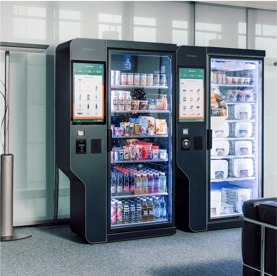 Office space with two Boost vending machines