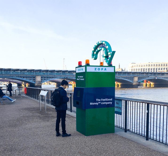 Man using machine by river