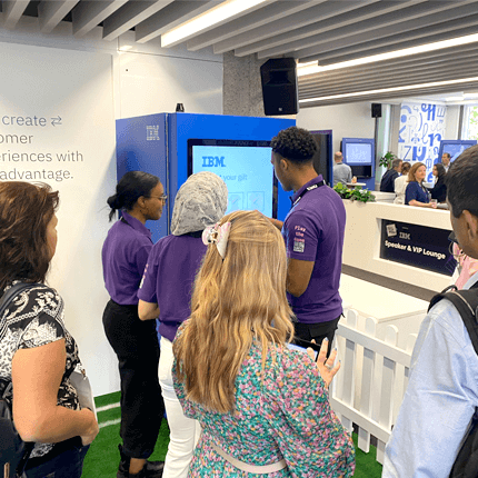 Staff presenting a vending machine
