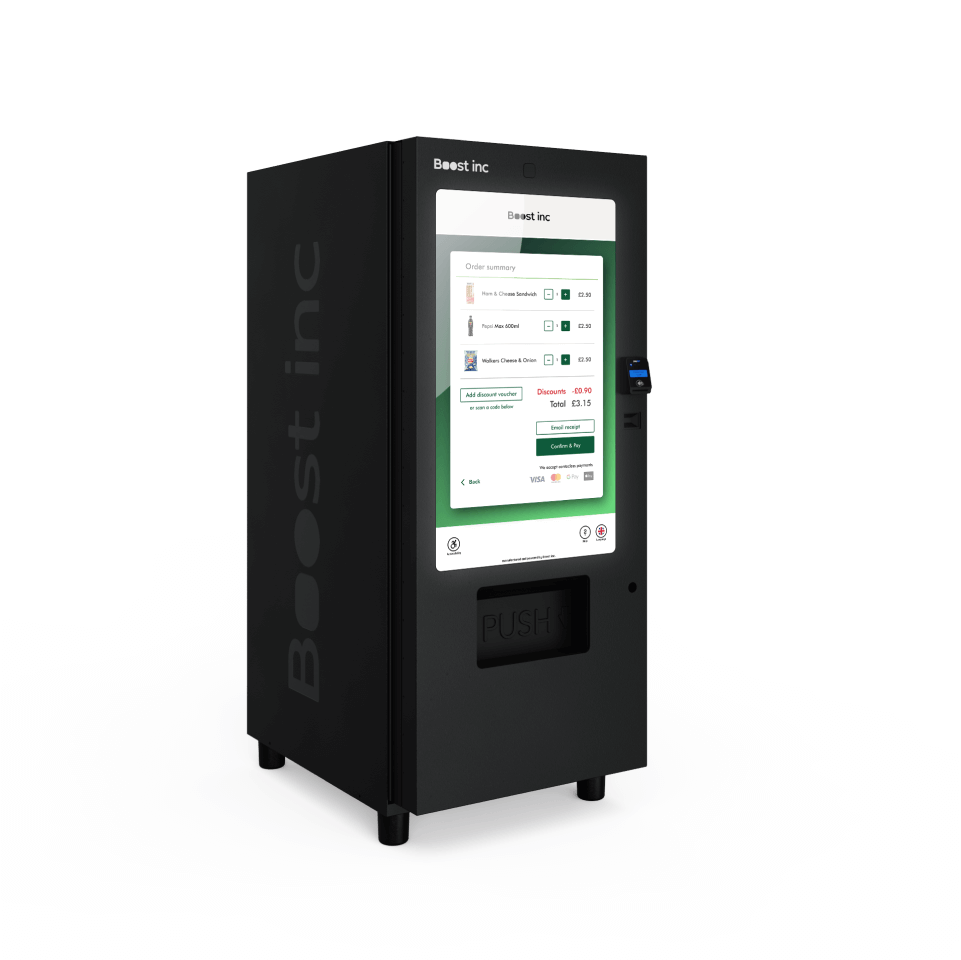 Full screen vending maching